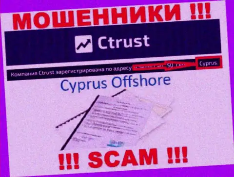 Будьте крайне внимательны internet-лохотронщики С Траст расположились в оффшорной зоне на территории - Cyprus