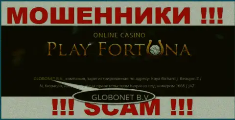 Сведения о юридическом лице Play Fortuna, ими оказалась компания ГЛОБОНЕТ Б.В.