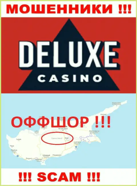Deluxe Casino - это противозаконно действующая организация, пустившая корни в оффшоре на территории Кипр
