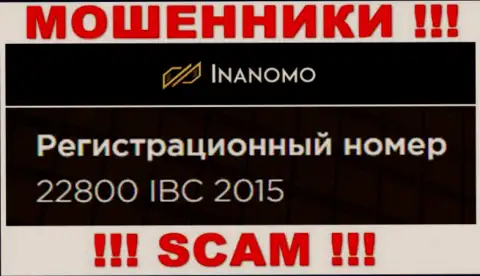 Регистрационный номер конторы Inanomo: 22800 IBC 2015