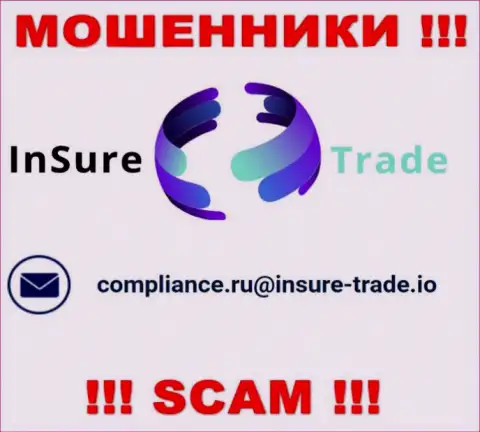 Компания InSure-Trade Io не скрывает свой адрес электронной почты и представляет его на своем интернет-ресурсе