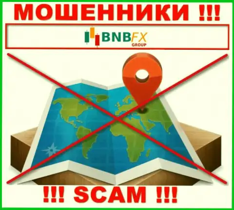 На интернет-ресурсе BNB FX отсутствует информация касательно юрисдикции указанной конторы
