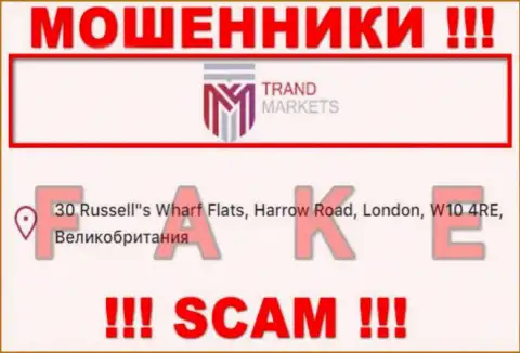 Указанный адрес на веб-портале TrandMarkets - ЛИПА !!! Избегайте данных мошенников