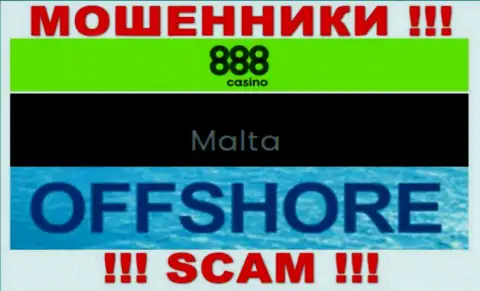 С компанией 888Casino взаимодействовать КРАЙНЕ РИСКОВАННО - скрываются в офшоре на территории - Malta