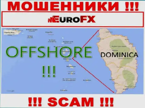 Dominica - оффшорное место регистрации махинаторов Euro FX Trade, предложенное на их сайте