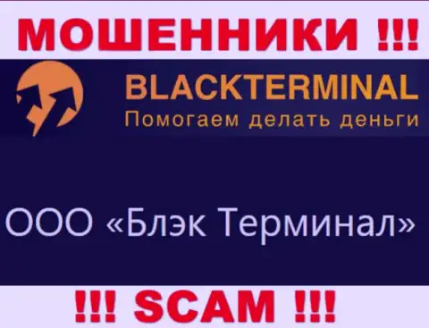 На веб-сайте BlackTerminal указано, что юридическое лицо конторы - ООО Блэк Терминал