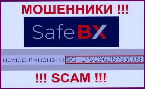 SafeBX Com, задуривая голову людям, указали на своем web-сервисе номер своей лицензии на осуществление деятельности