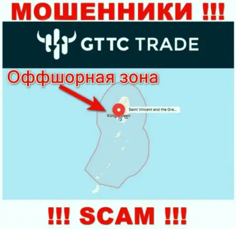 МОШЕННИКИ GT-TC Trade имеют регистрацию невероятно далеко, а именно на территории - Saint Vincent and the Grenadines