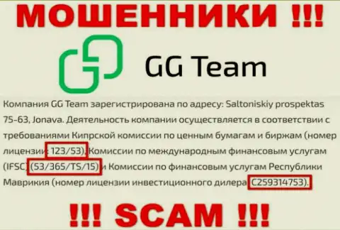 Слишком рискованно верить компании GG Team, хоть на web-сервисе и представлен ее лицензионный номер
