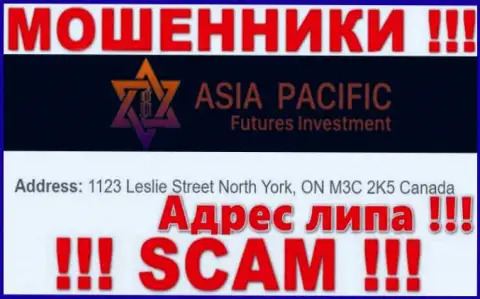 Осторожно !!! Asia Pacific Futures Investment - это явно internet мошенники !!! Не желают представлять реальный официальный адрес компании