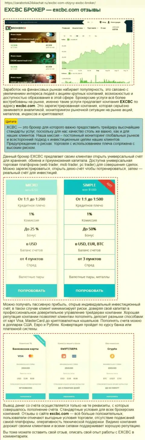 Информация о Forex дилинговом центре ЕИксКБК Ком на web-портале zarabotok24skachat ru