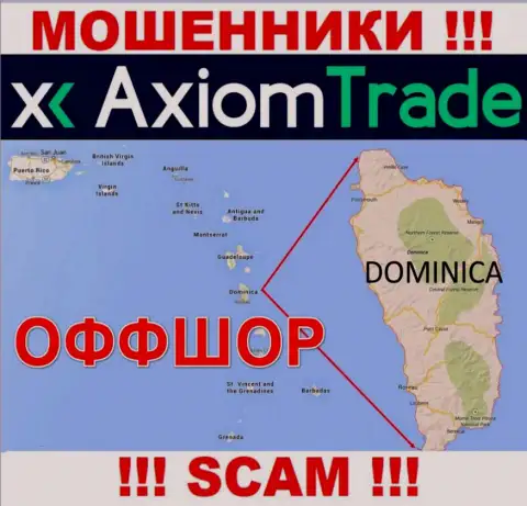 AxiomTrade специально скрываются в оффшорной зоне на территории Dominica, internet мошенники