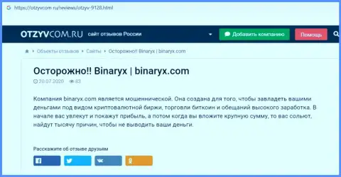 Binaryx - это СЛИВ, приманка для доверчивых людей - обзор неправомерных действий