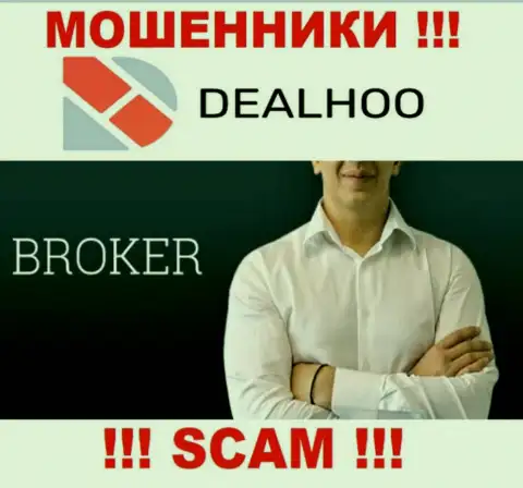 Не стоит верить, что область деятельности DealHoo - Broker легальна - это кидалово