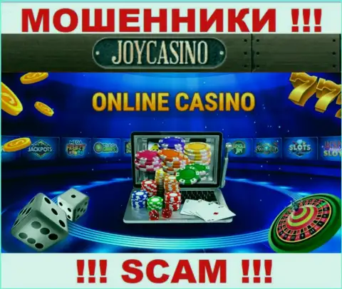 Тип деятельности JoyCasino: Интернет казино - хороший доход для интернет кидал
