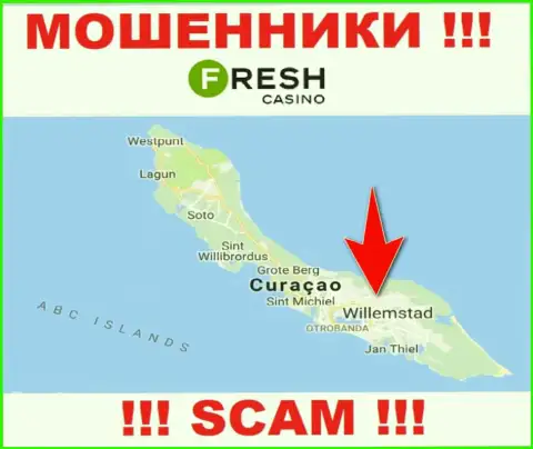 Curaçao - именно здесь, в офшорной зоне, зарегистрированы интернет мошенники FreshCasino