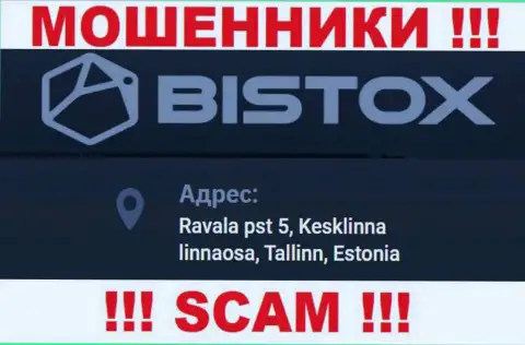 Избегайте работы с Bistox Holding OU - эти кидалы показали ненастоящий официальный адрес