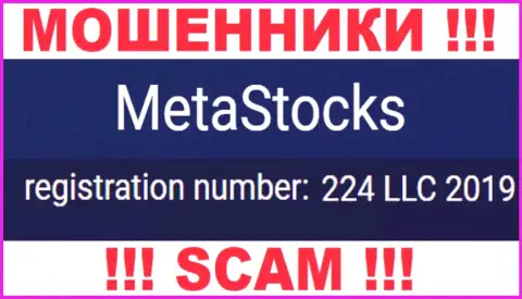 В сети интернет прокручивают делишки шулера Meta Stocks !!! Их номер регистрации: 224 LLC 2019