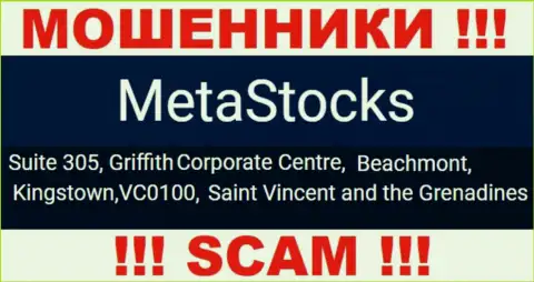 На официальном информационном портале MetaStocks расположен юридический адрес этой компании - Сьюит 305, Корпоративный Центр Гриффитш, Кингстаун, VC0100, Сент-Винсент и Гренадины (оффшорная зона)