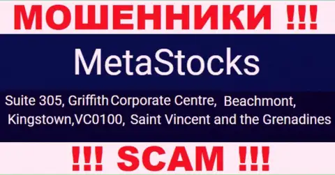 На официальном информационном портале MetaStocks расположен юридический адрес этой компании - Сьюит 305, Корпоративный Центр Гриффитш, Кингстаун, VC0100, Сент-Винсент и Гренадины (оффшорная зона)