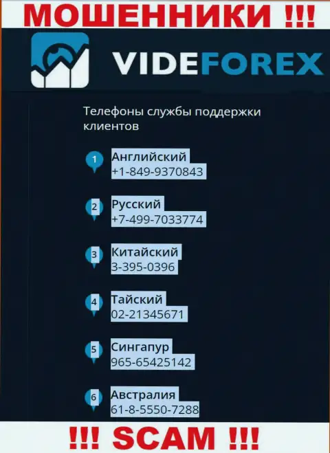В арсенале у интернет-мошенников из компании VideForex припасен не один телефонный номер