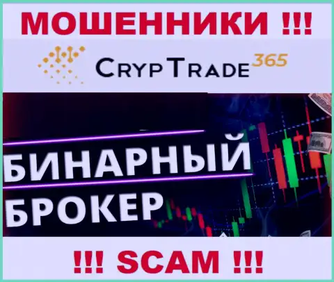 Cryp Trade 365 обманывают, предоставляя противоправные услуги в области Брокер опционов с фиксированной прибылью