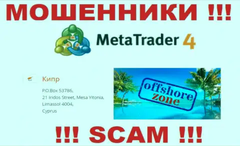 Базируются обманщики MetaQuotes Ltd в офшоре  - Limassol, Cyprus, будьте очень осторожны !!!