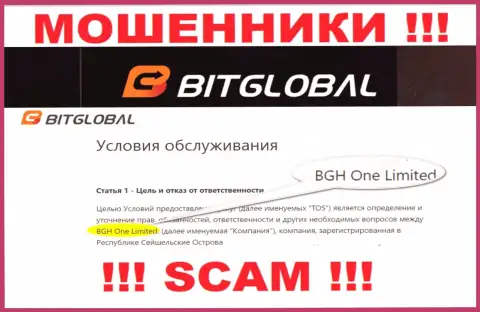 BGH One Limited - это начальство бренда BitGlobal Com