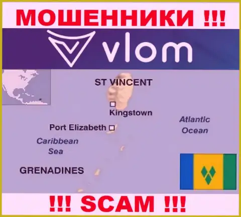 Влом Ком зарегистрированы на территории - Saint Vincent and the Grenadines, избегайте совместной работы с ними