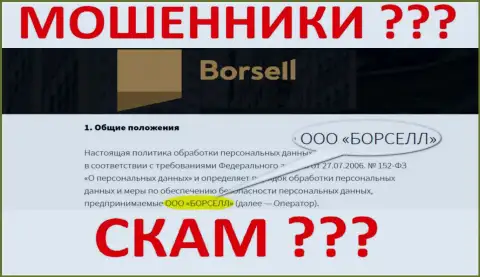 Borsell LLC - это компания, которая управляет мошенниками Borsell
