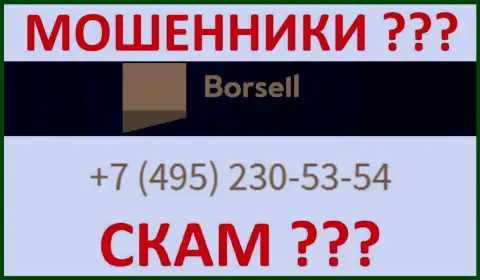 С какого телефона будут звонить internet-мошенники из конторы Borsell неизвестно, у них их немало