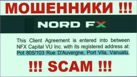 NFX Capital VU Inc - МОШЕННИКИНорд ФИксСпрятались в оффшорной зоне по адресу: Pot 805/103 Rue D'Auvergne, Port Vila, Vanuatu