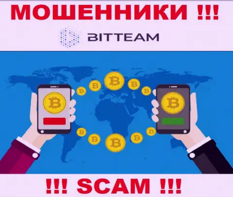 Не советуем совместно сотрудничать с BitTeam, которые предоставляют свои услуги области Криптовалютный обменник