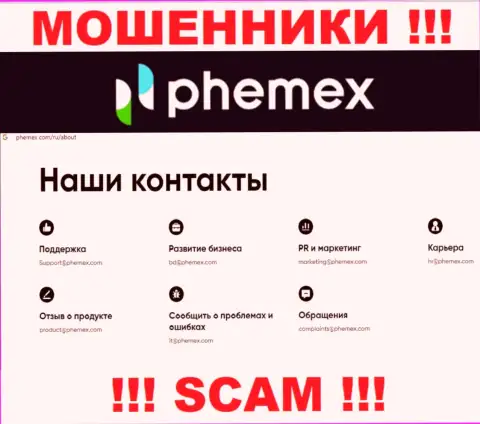 Не связывайтесь с мошенниками ПхемЕХ через их е-мейл, предоставленный у них на интернет-портале - обманут