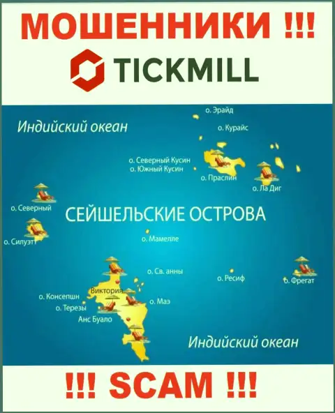 С компанией Tickmill довольно-таки опасно совместно работать, адрес регистрации на территории Seychelles