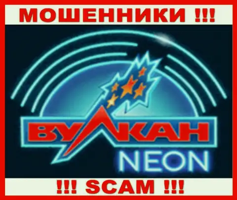 Логотип МОШЕННИКОВ ВулканНеон-Слот Ком